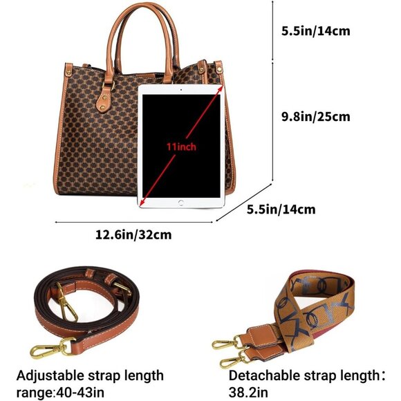 IBFUN Women’s Handbags – PU Leather Top Handle Satchel Tote Bags for Ladies - Picture 3 of 6